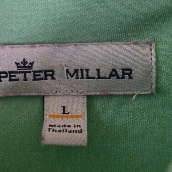 Peter Millar 1/4 Zip Mock Neck Pullover Shamrock Small Ship Embroidery Size L - Picture 6 of 7